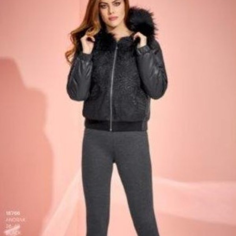 Black Jacket with Fox trimmed hood